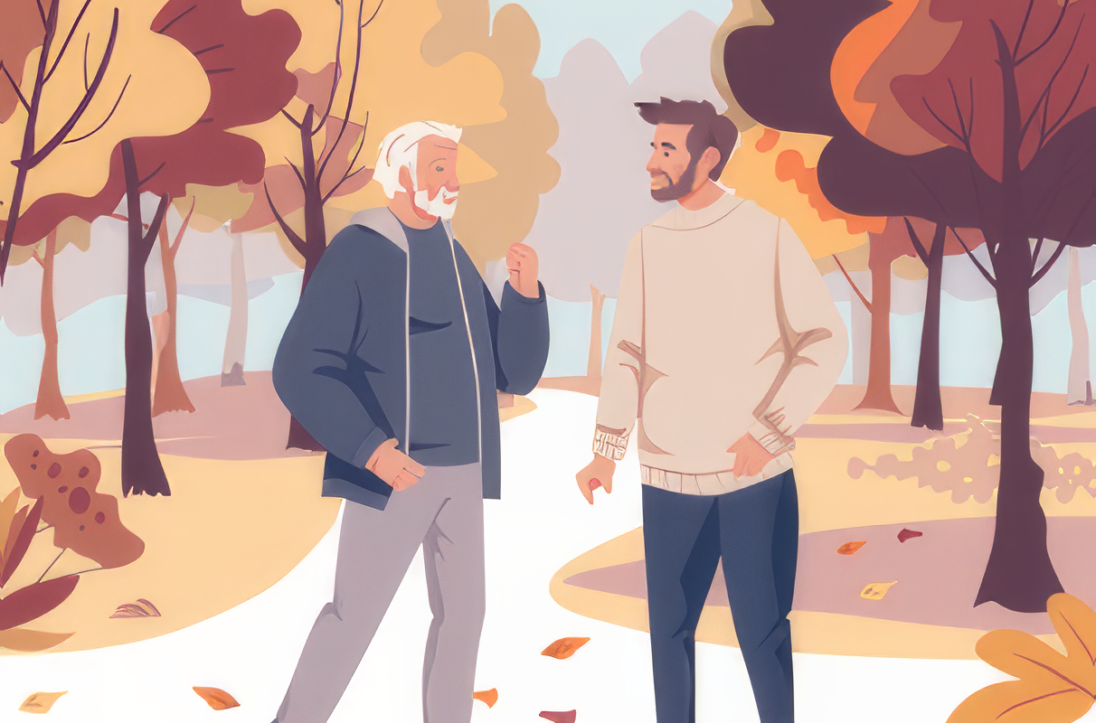 Father and Son Walking Topaz Enhance 4x Faceai