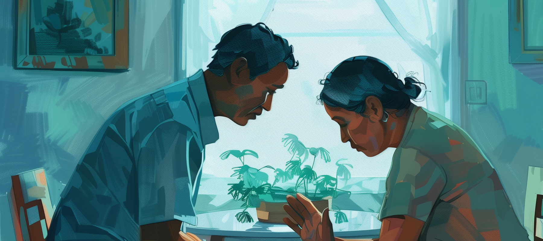 Couple talking about a friend they have lost